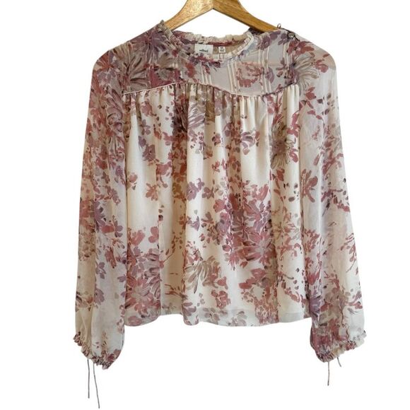 Wilfred Lourdes Pink Floral Print Long Sleeve Blouse - Picture 1 of 7